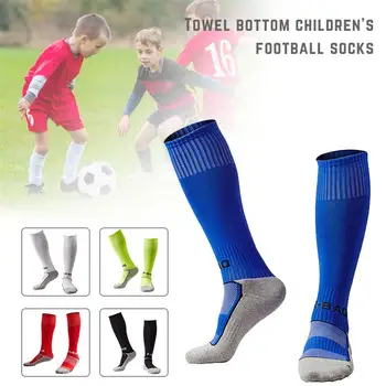Футбольные носки для детей, бейсбол, софтбол, Футбольные носки, командные спортивные гольфы, детские однотонные носки выше колена, футбольный спорт