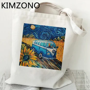 Хозяйственная сумка Van Gogh eco bolsa bolsas de tela для покупок, хлопчатобумажная сумка bolsa compra, сплетенная на заказ