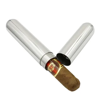Хьюмидор для сигар из нержавеющей стали, переносной мундштук для сигар на открытом воздухе