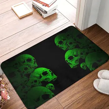 Хэллоуин Зеленый ковер-скелет Простой в уходе Домашний Толстый нескользящий супервпитывающий коврик Дизайнерский стиль, минималистичный креативный