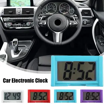 Цифровые часы на приборной панели автомобиля - автомобильные клеящиеся часы с огромным ЖК-дисплеем времени и дня для автомобиля H1J6