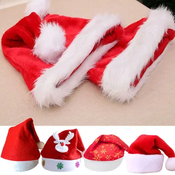 Шапки для мальчиков и девочек, шапка для зимнего фестиваля для взрослых с лампочкой, детские красно-белые рождественские шапки, аксессуары для детской одежды Санта-Клауса