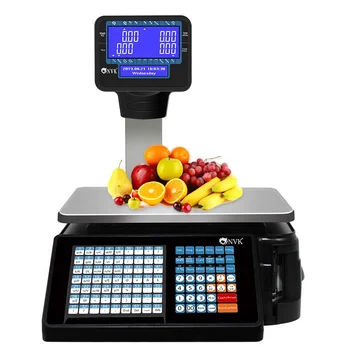 шкала Штрих-кода Кассового аппарата Цифрового Супермаркета весом 15 кг/30 кг с Печатью этикеток