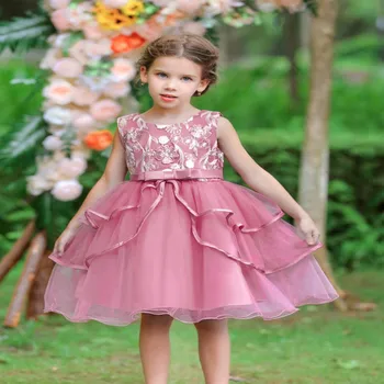 Элегантное многослойное платье с тропическим цветочным рисунком для девочки PatPat для малышей