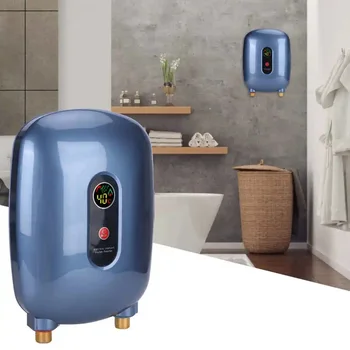Электрический проточный водонагреватель Бытовой 3-секундный быстрый нагрев Ванная Комната Душевая кабина Кухня Небольшой проточный водонагреватель без бака