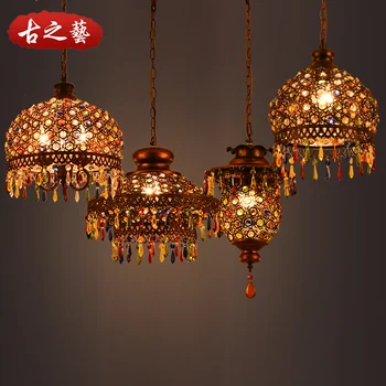 Яркая хрустальная люстра для бара в Юго-Восточной Азии в Тайском стиле, Средиземноморская Богемная лампа для столовой