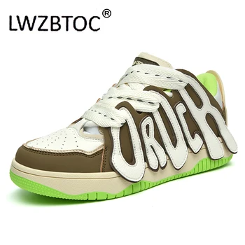 Кроссовки LWZBTOC Minority Design Для мужчин и женщин, унисекс, обувь для скейтборда Зеленого цвета, модная спортивная обувь для влюбленных пар.