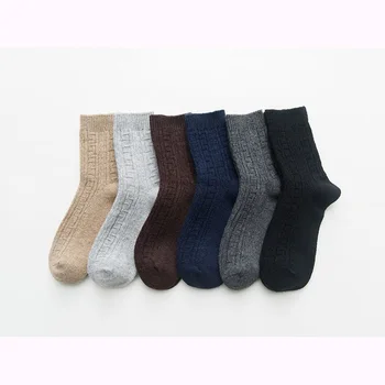 модные зимние толстые однотонные теплые носки для мальчиков из 30% шерсти, 4 пары/лот, для студентов, подростков, новое высокое качество